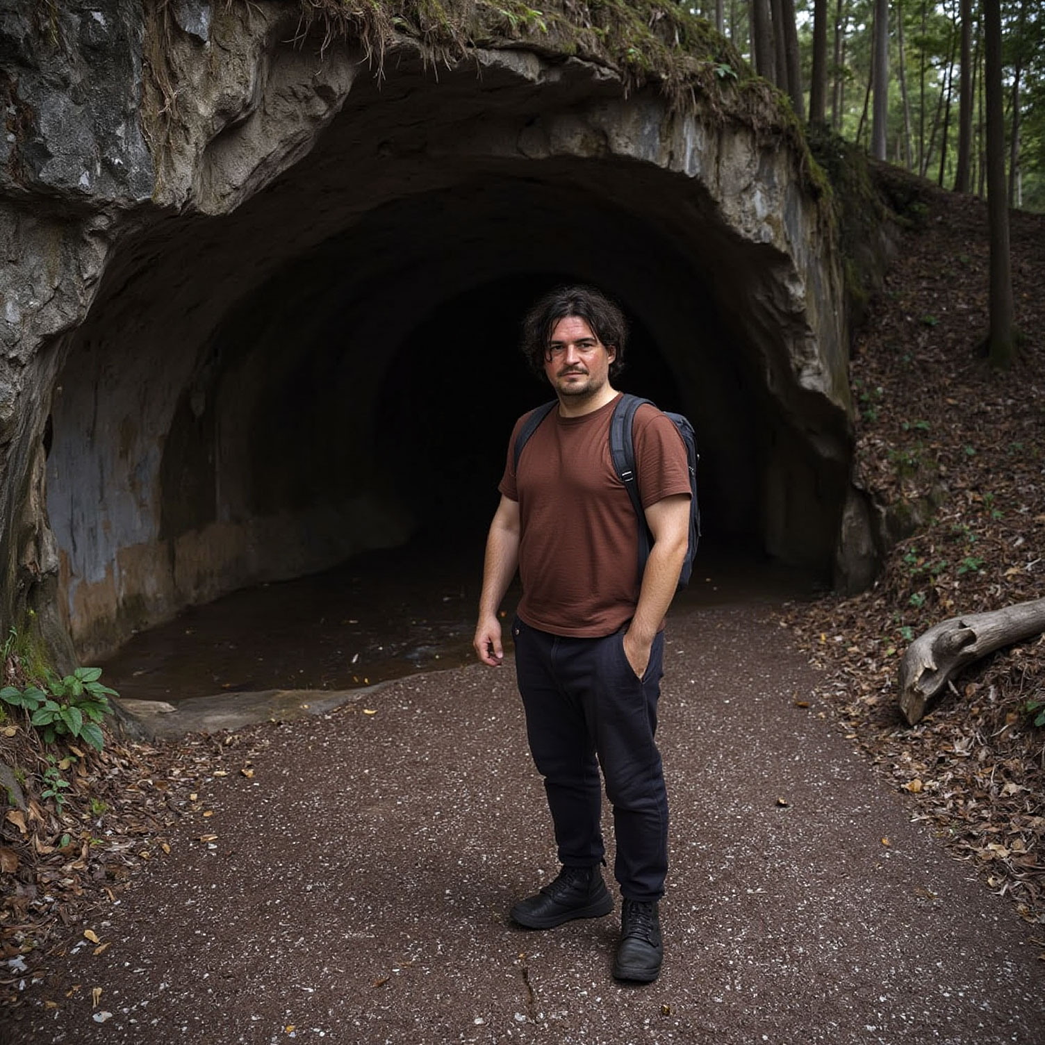 Florian Albrecht-Schoeck im Jahr 1980 vor der Höhle, welche die gesamte Geschichte der Welt auf den Kopf stellen sollte.