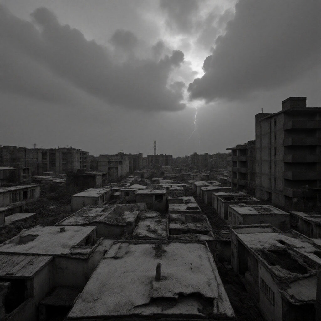 Die KI-Fotografie-Bilder beziehen sich dabei auf einen von mir geschriebenen Text, welcher durch verschiedene Sprach-Modelle modifiziert und erweitert wurde. Außerdem bauen die Bilder auf zwei LoRa Modellen von mir auf: eines mit dem Stil wie ich damals analog fotografierte und eines mit verschiedenen Materialien, aus denen ich meine “Neue Welt” aktuell baue.